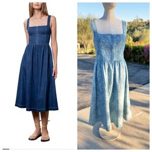 Moon river Denim Blue Sleeveless Dress nwot